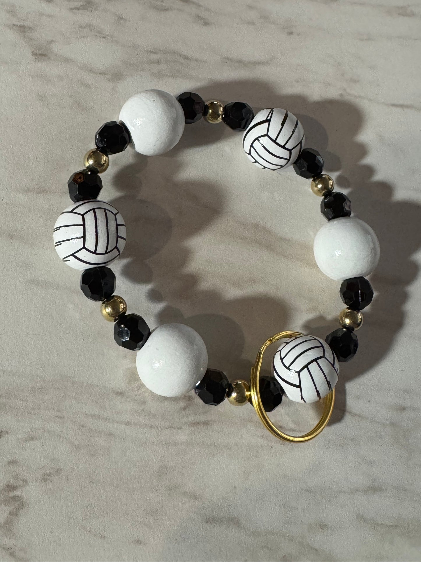Volleyball Wristlet Keychain