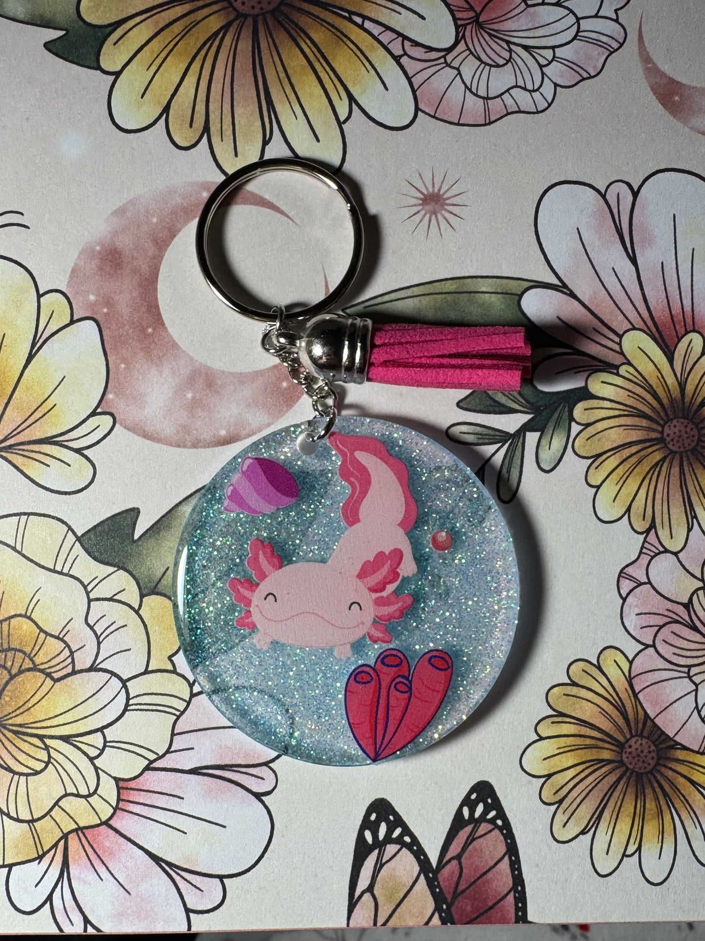 Axolotl Pink Keychain
