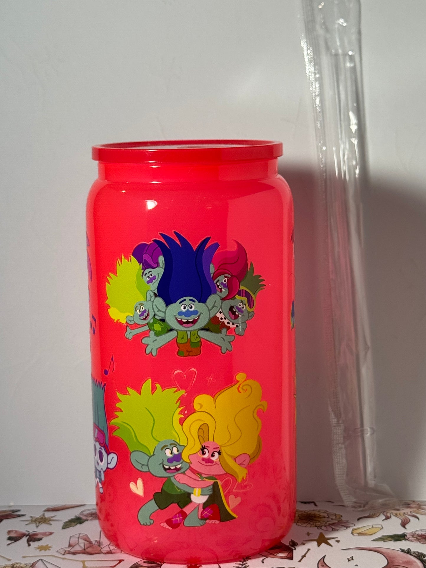 Trolls Fun 16oz Can Glass