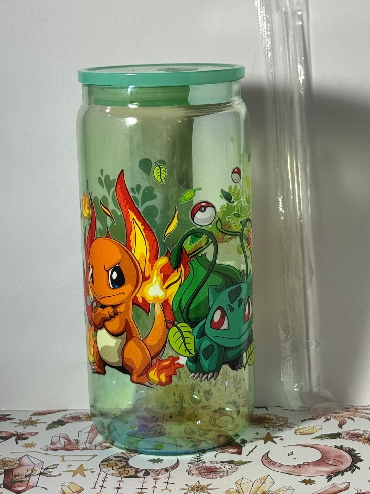 Green Pokémon 16oz Can Glass