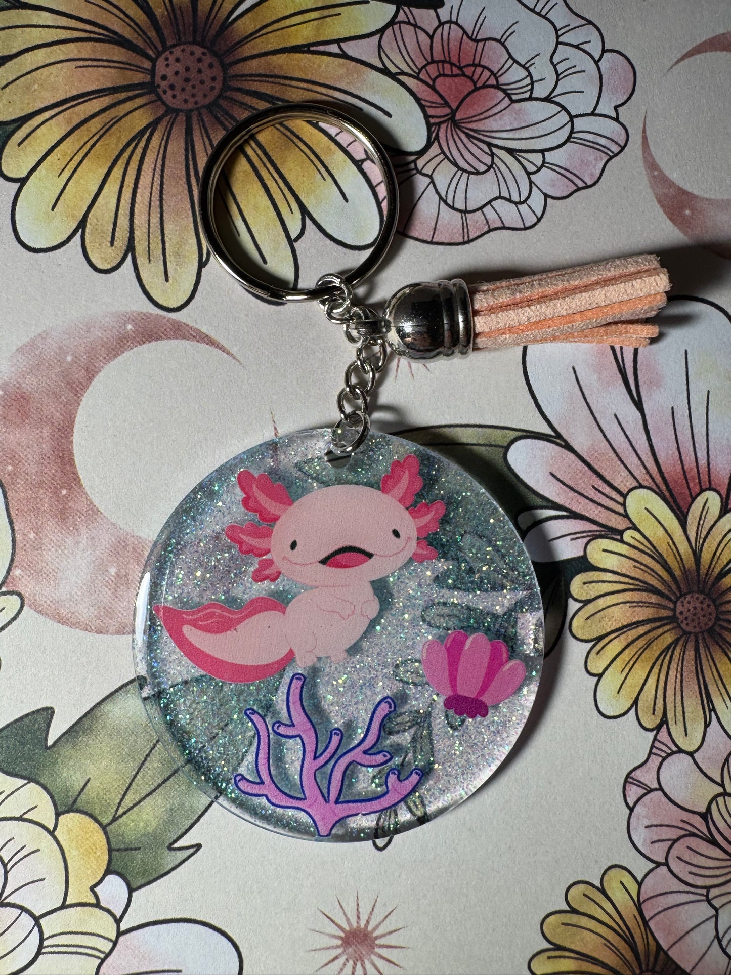 Axolotl Light Pink Keychain
