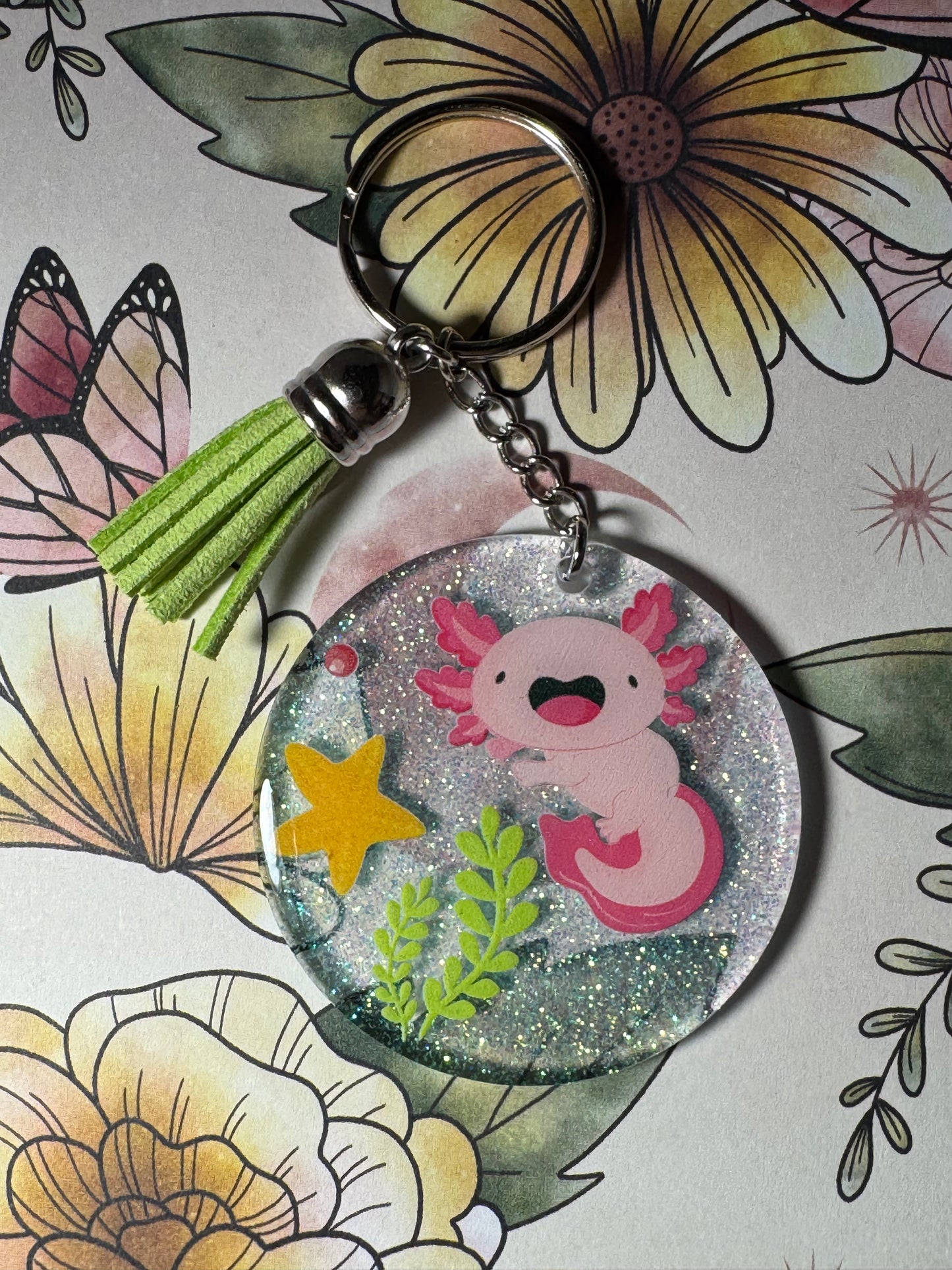Axolotl Light Green Keychain