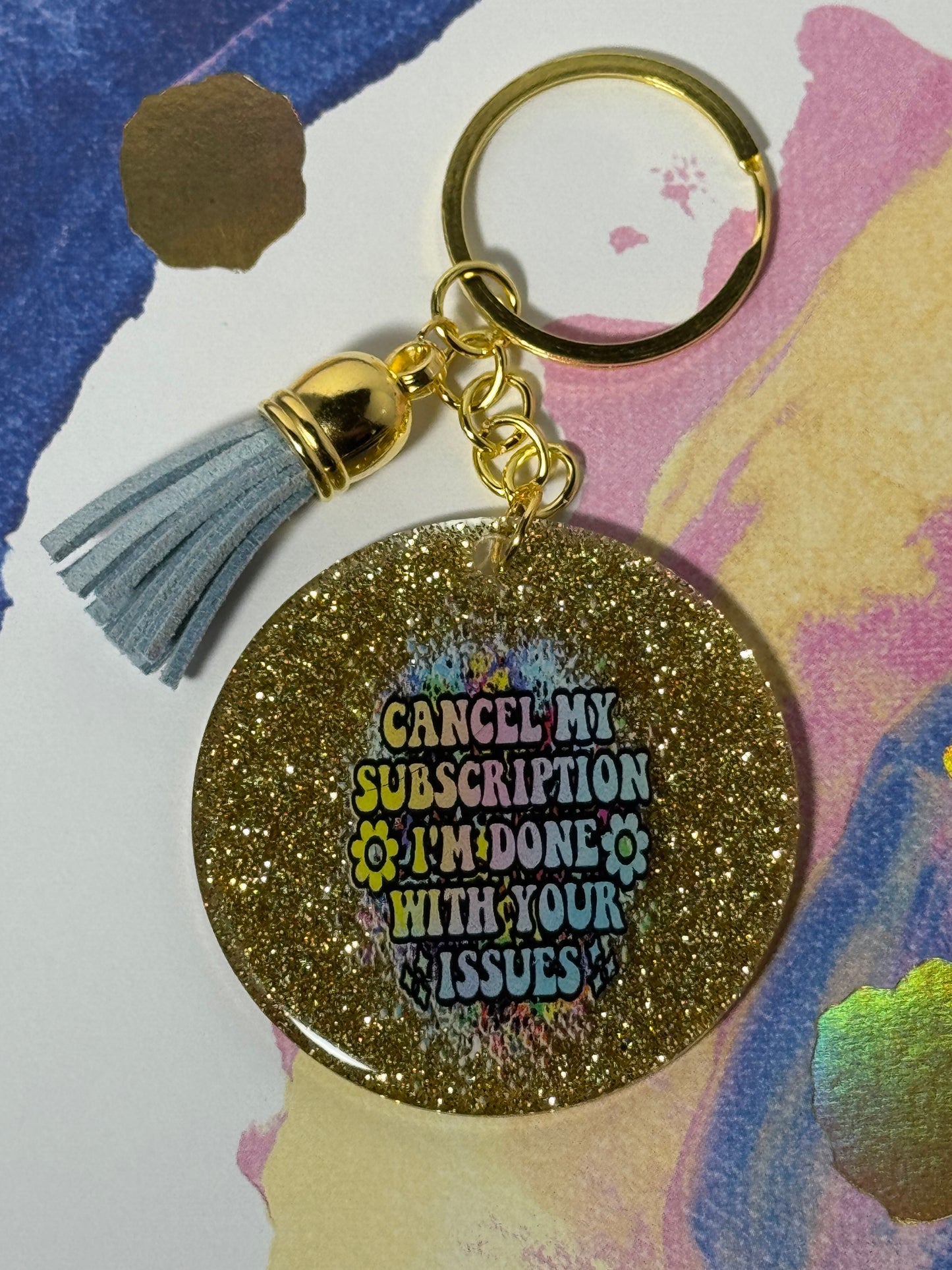 Gold Cancel My Subscription Keychain