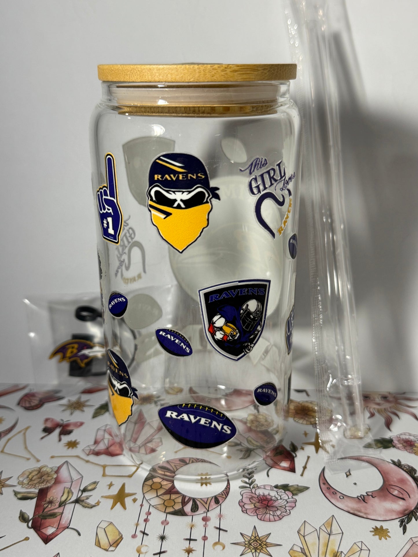 Baltimore Ravens Girl 16oz Can Glass