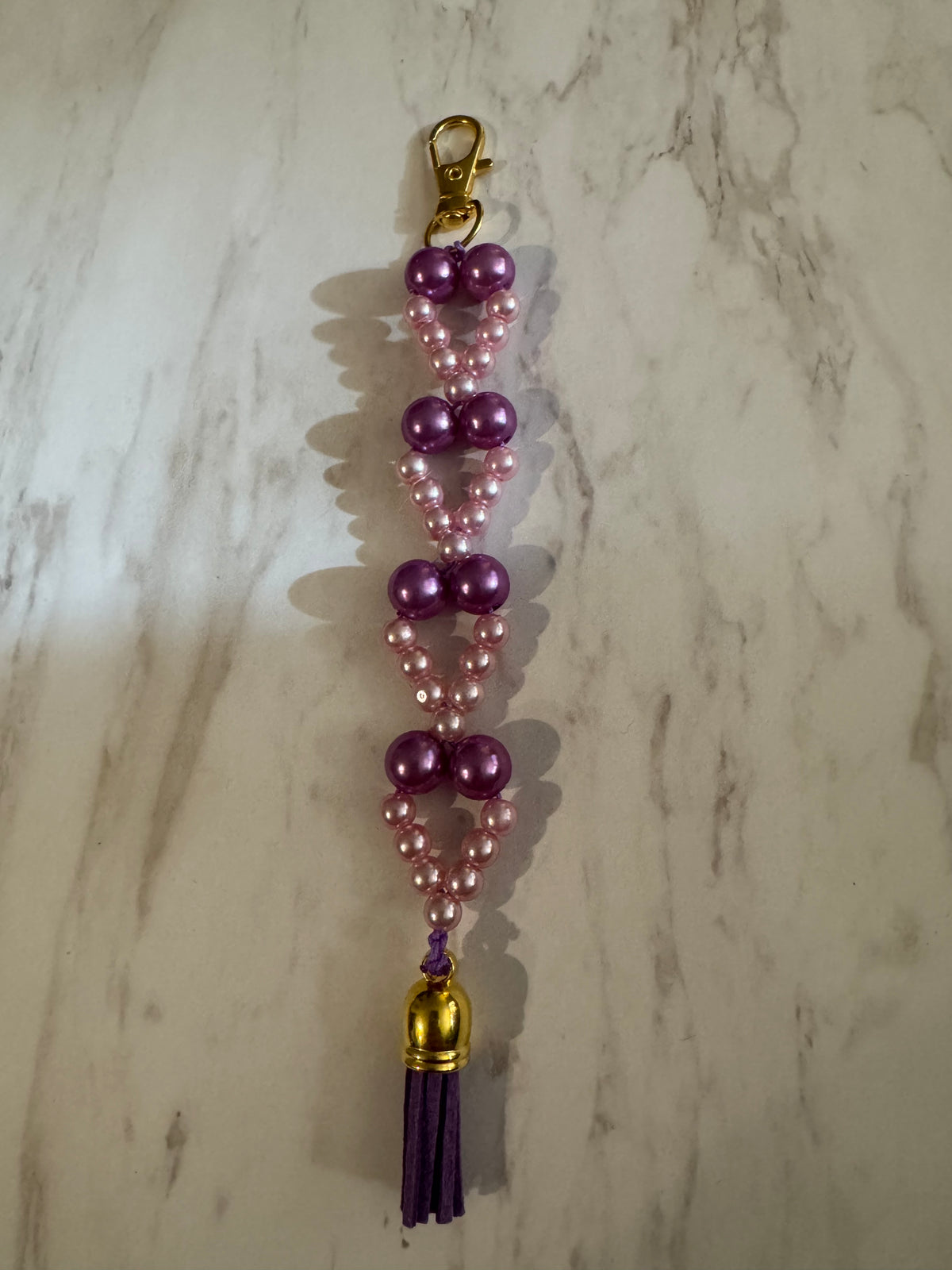 Purple and Pink Heart Purse Charm