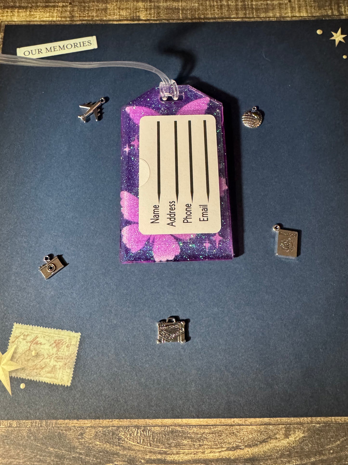 Purple Butterfly Bag Tag
