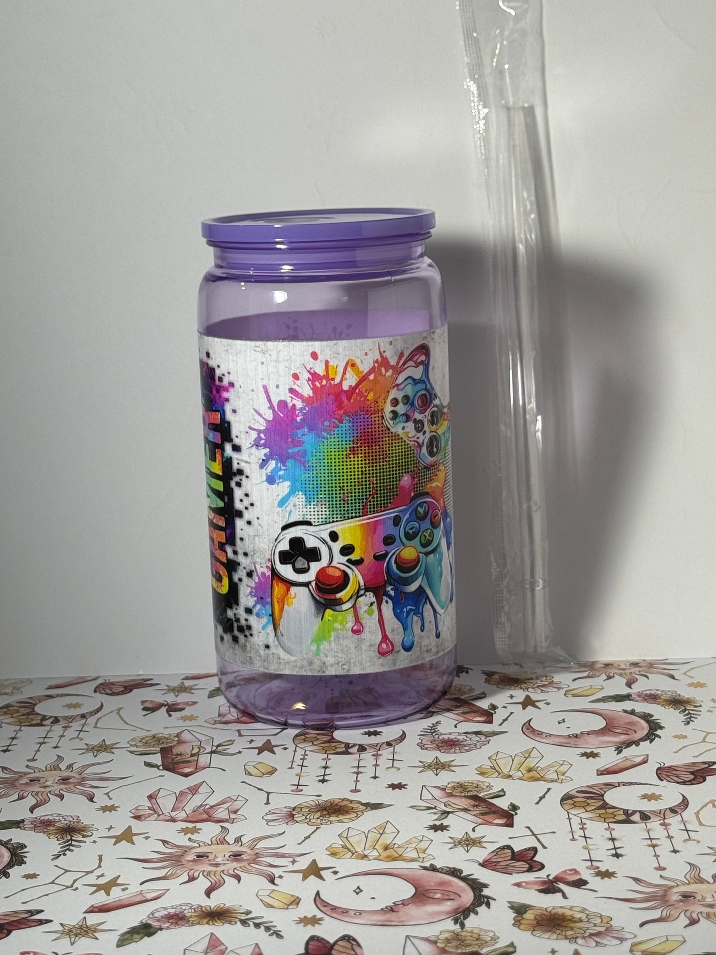 Purple Gamer 16oz Plastic Cup
