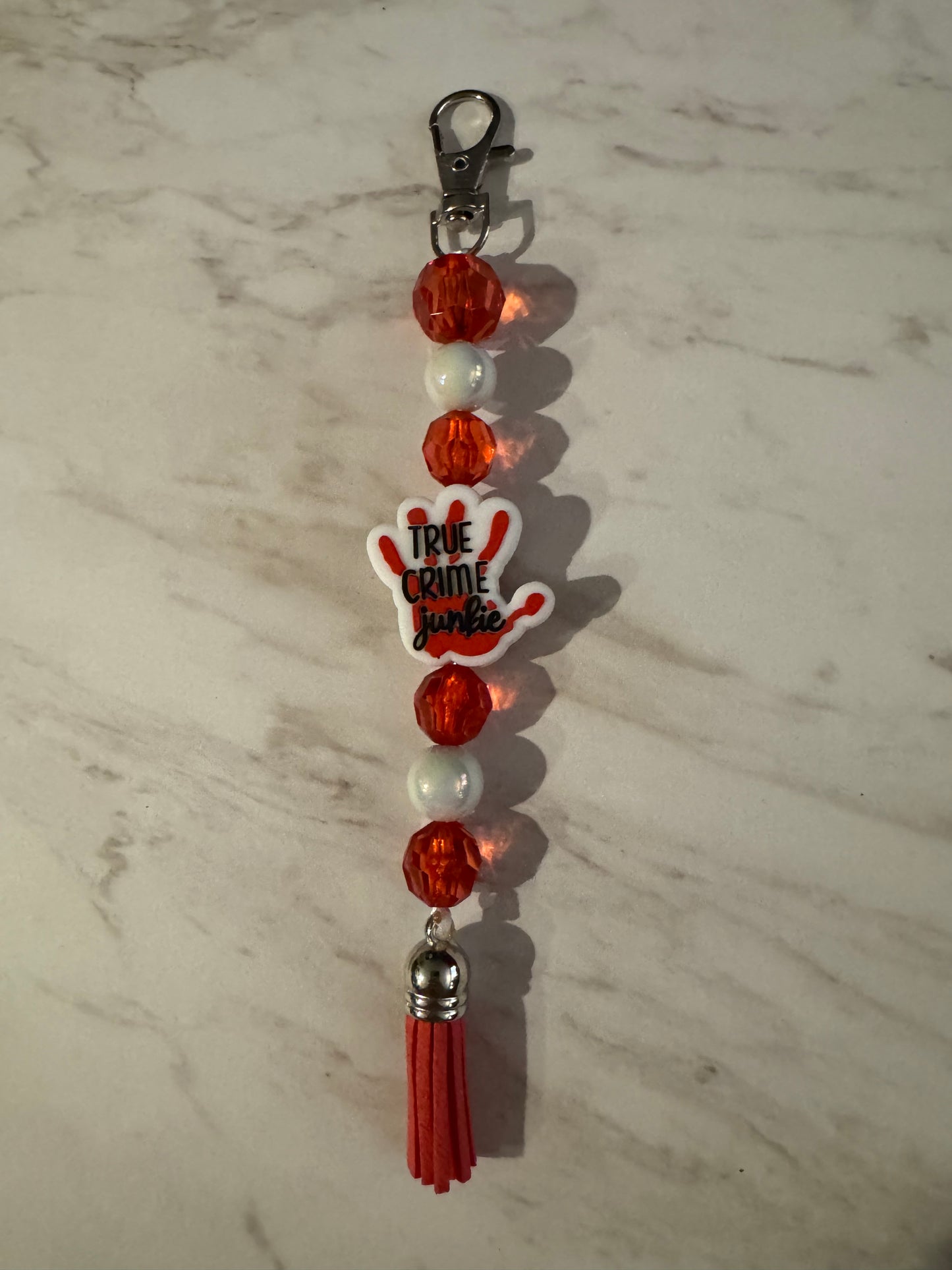 Red Crystal True Crime Junkie Purse Charm