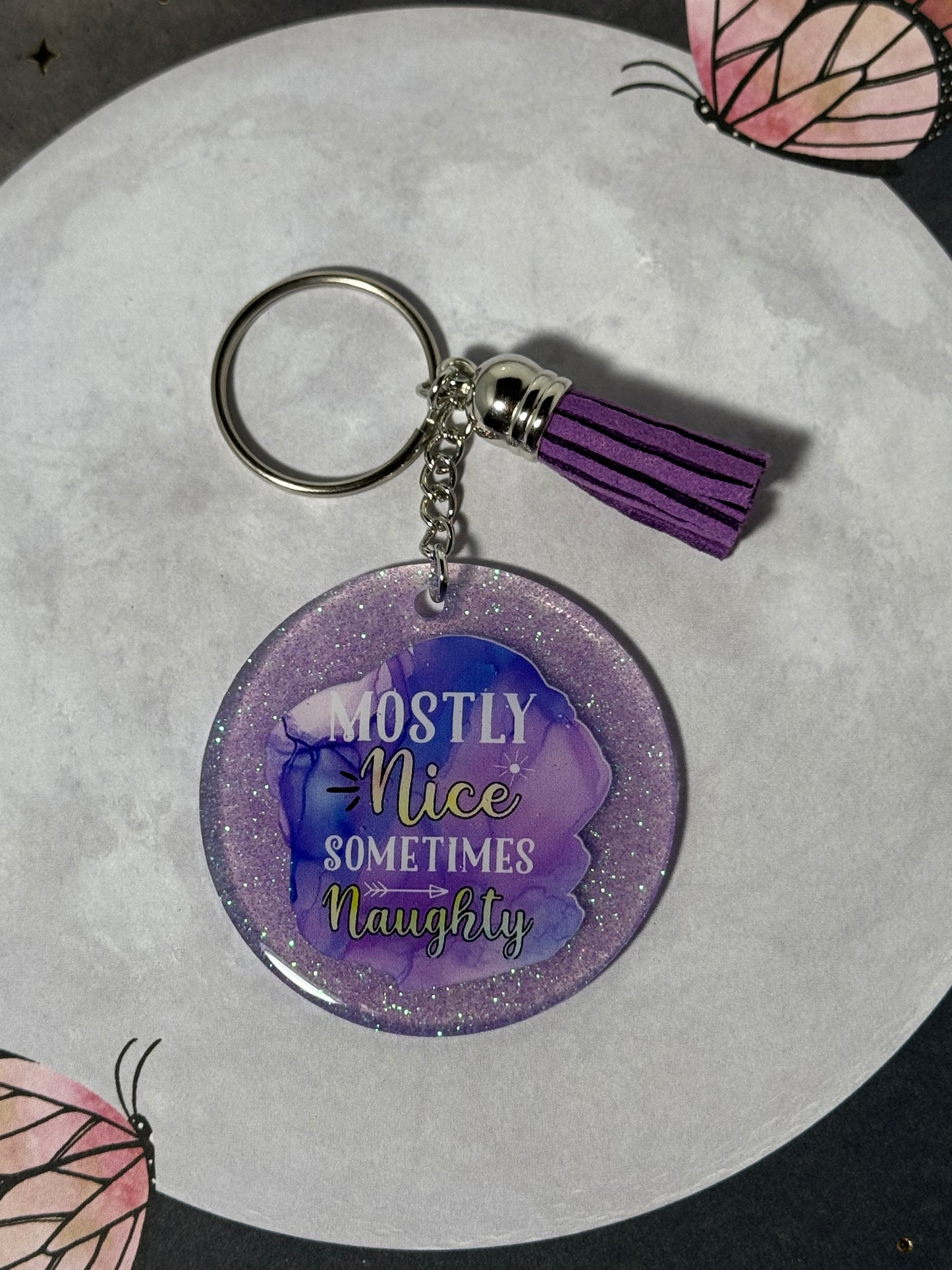 Mostly Nice Sometimes Naughty Keychain
