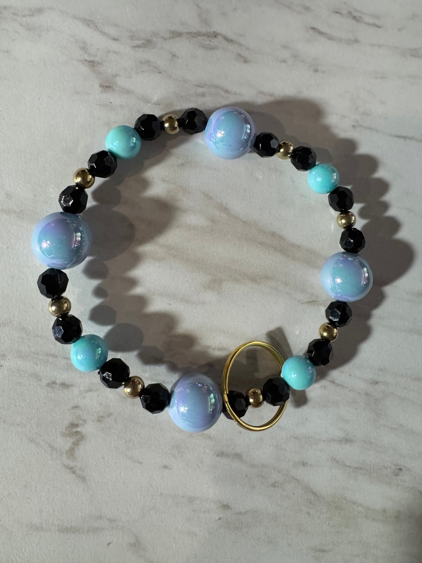 Black and Blue Wristlet Keychain