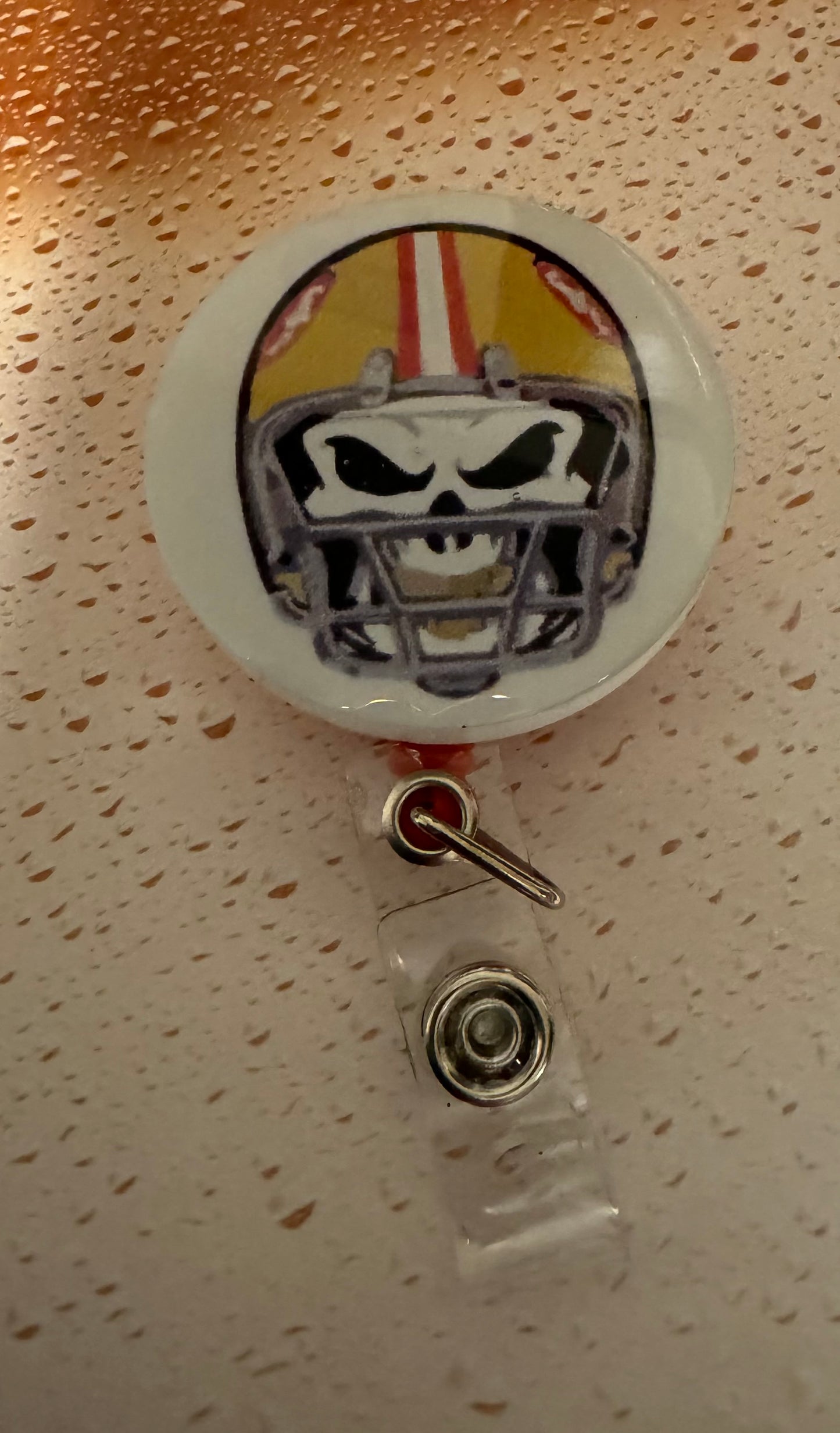 White 49ers Skull Badge Reel