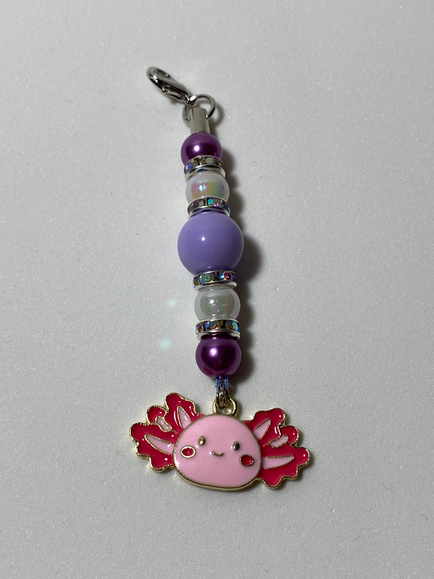 Axolotl Head 2 Zipper Pull / Keychain Charm