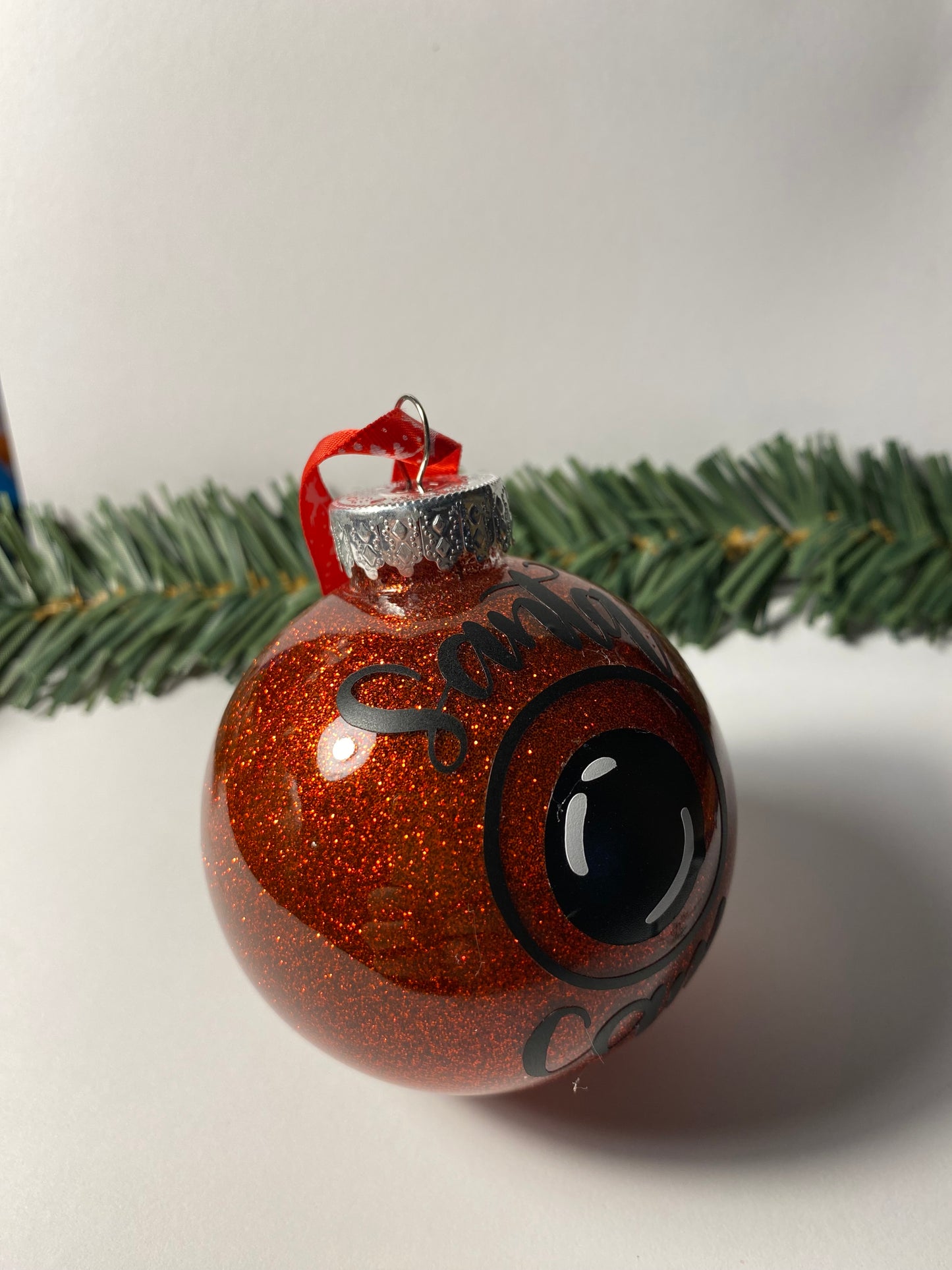 Santa Cam Ornament with Vinyl Lens Christmas Ornament