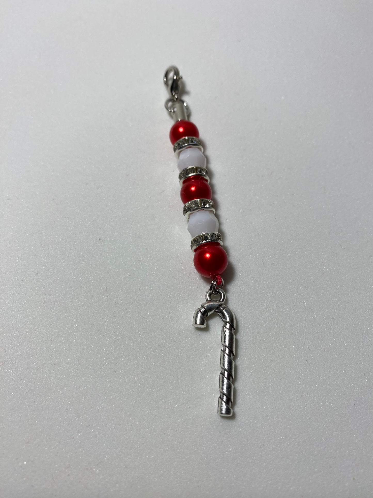 Candy Cane Zipper Pull / Keychain Charm