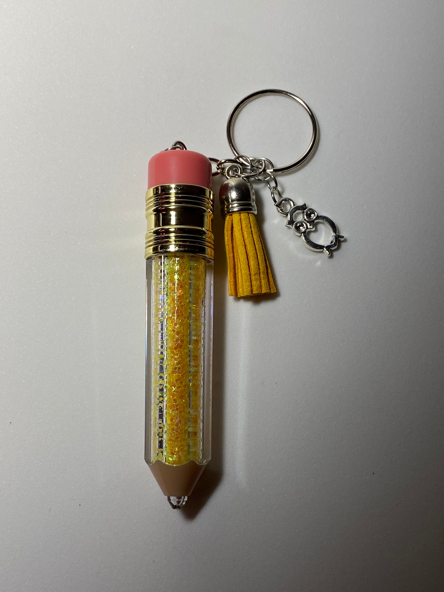 Yellow Pencil with Silver Owl #3