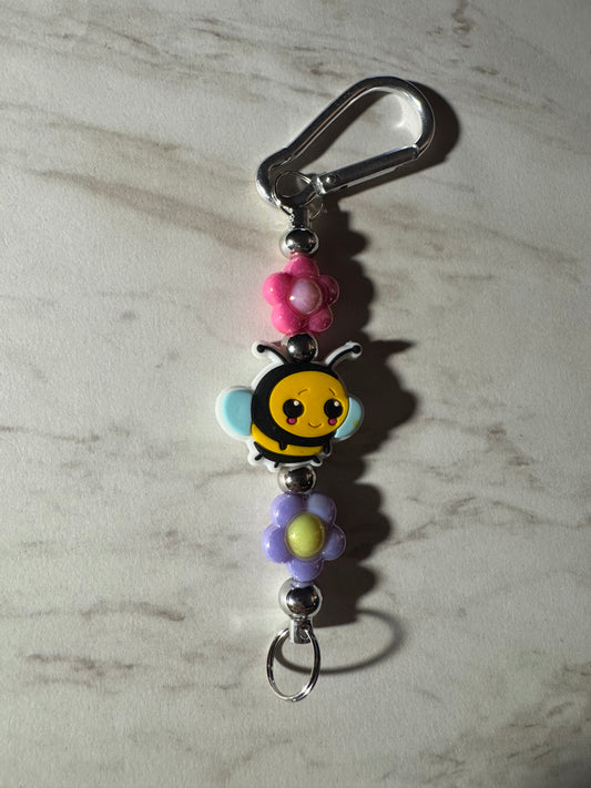 Floral Bee Keychain