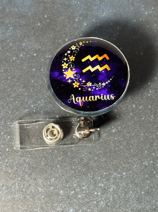 Aquarius Zodiac Badge Reel