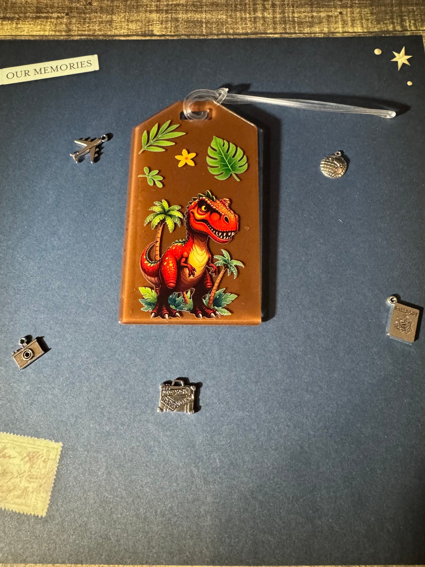 Red Dino Bag Tag