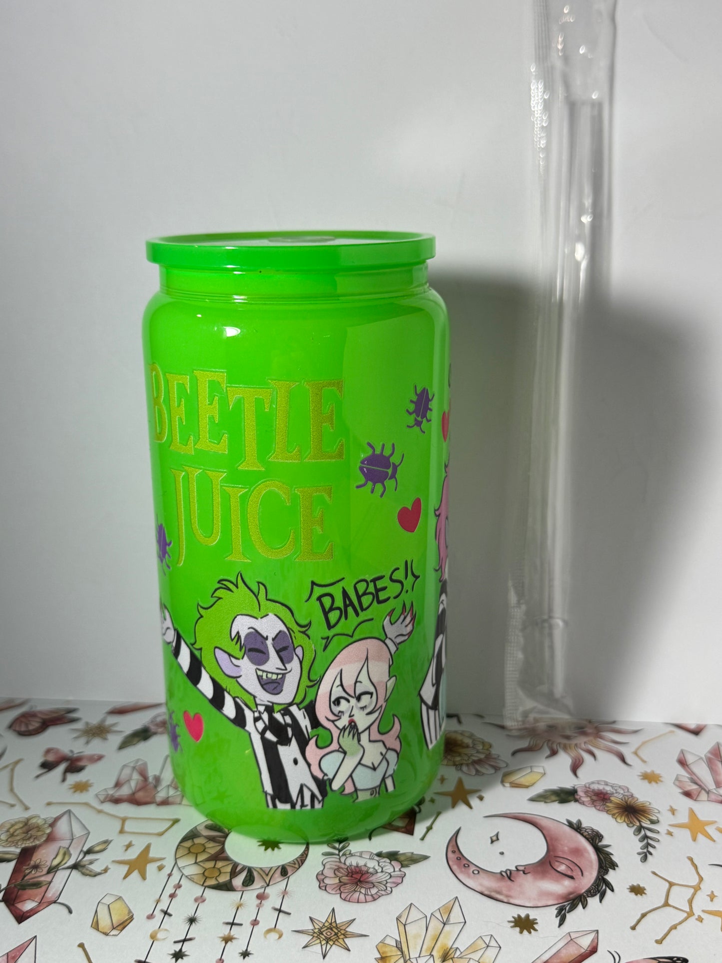 Beetlejuice 16oz Can Glass