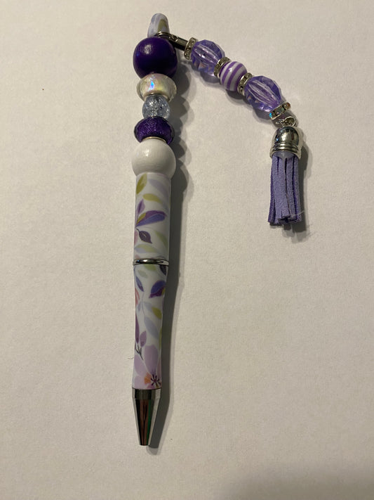 Purple Floral Pen