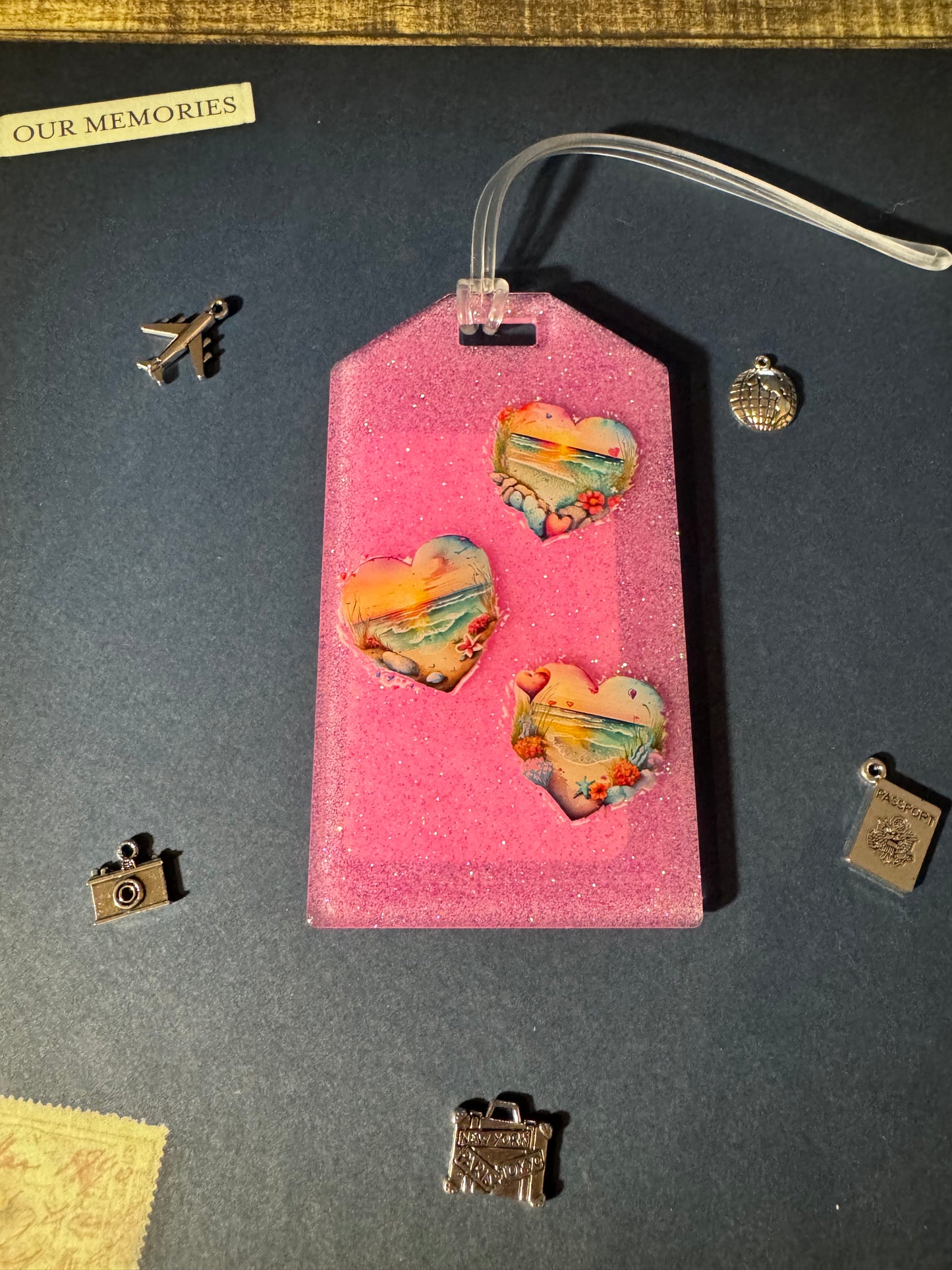Pink Beach Love Bag Tag