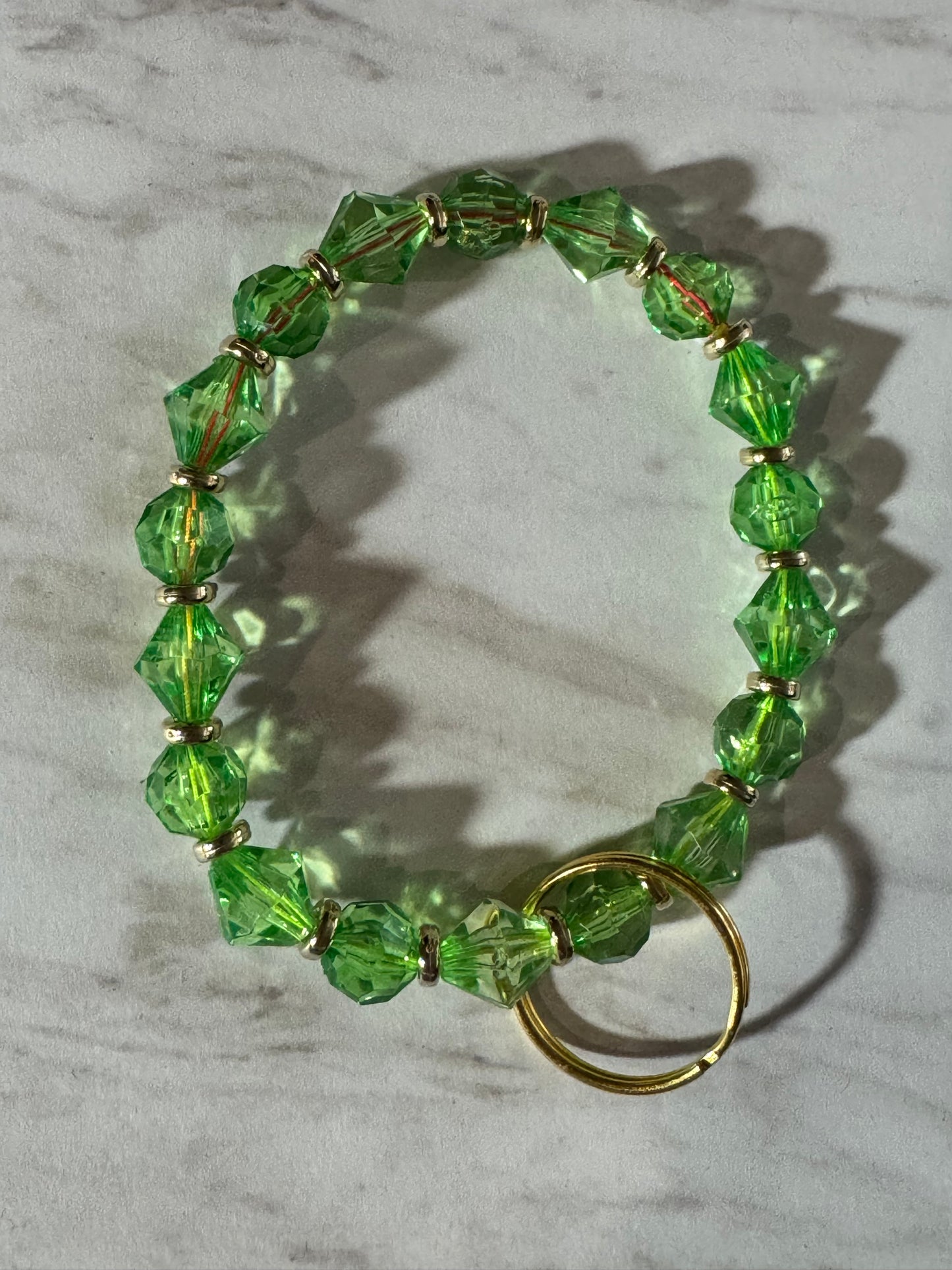 Green Gem Wristlet Keychain