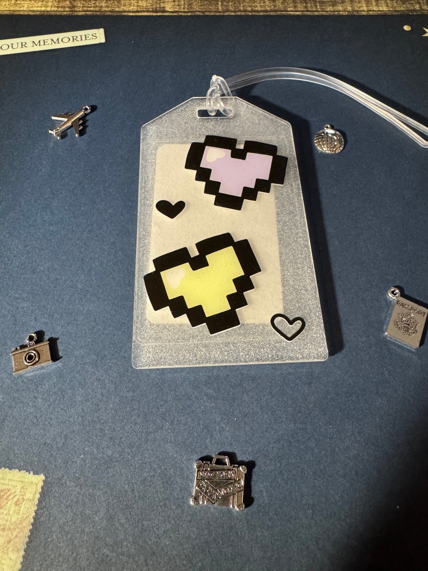 Yellow and Pink Gamer Love Bag Tag