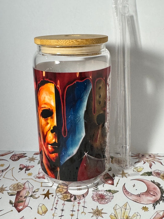 Horror Killers 16oz Can Glass
