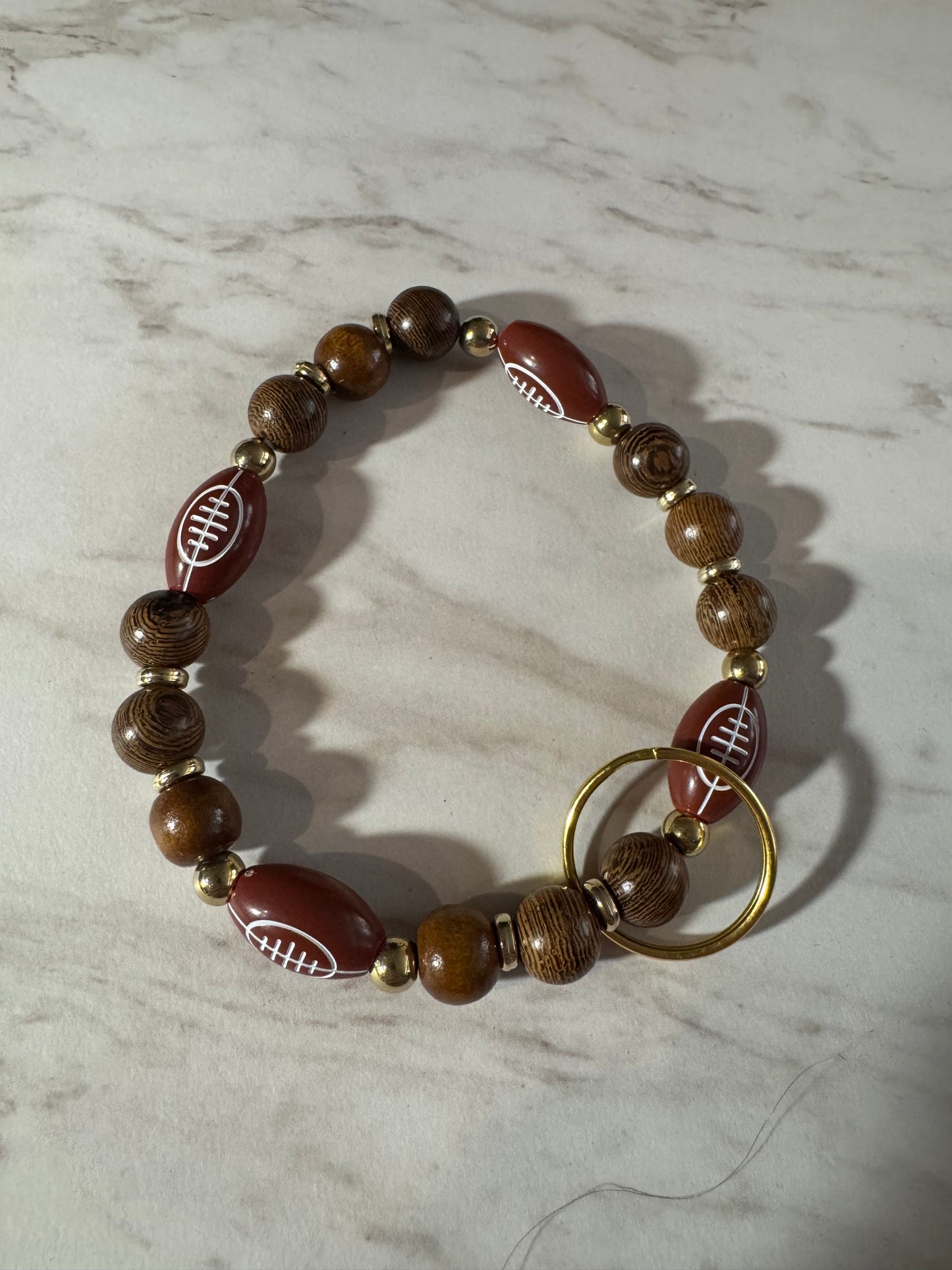 Football Wristlet Keychain
