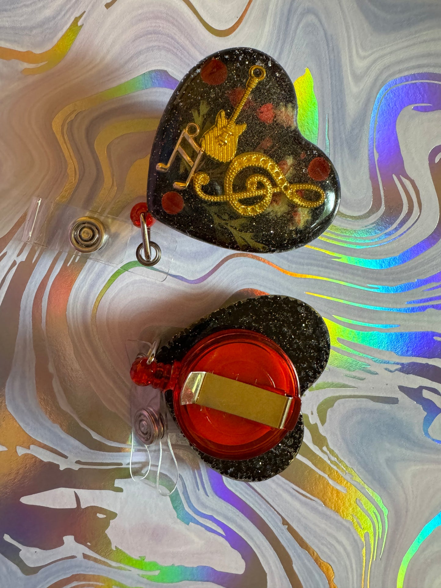 Gold Music Badge Reel