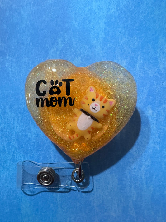 Orange Cat Mom Badge Reel