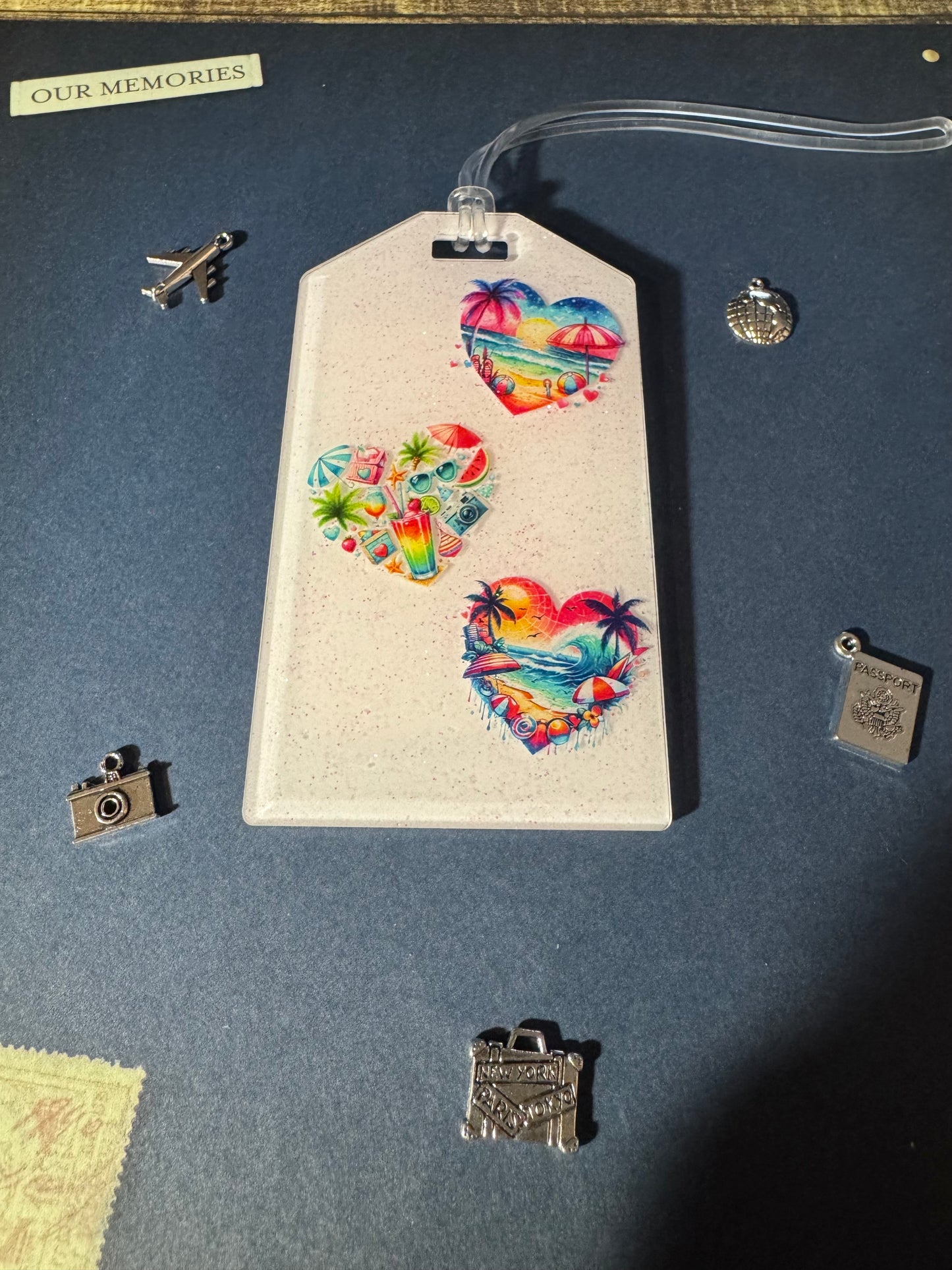 White Beach Love Bag Tag
