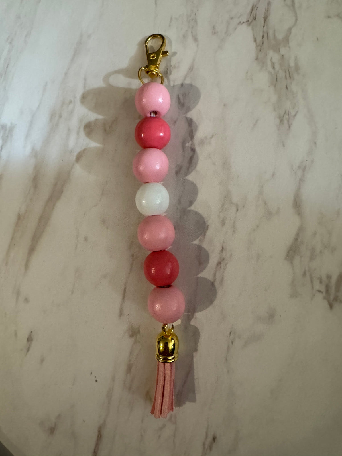 Pink and White Purse Charm