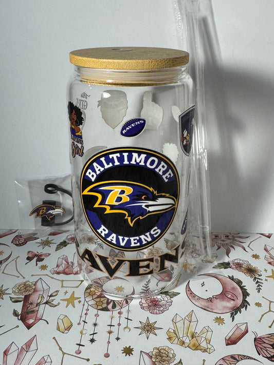 Baltimore Ravens Girl 16oz Can Glass