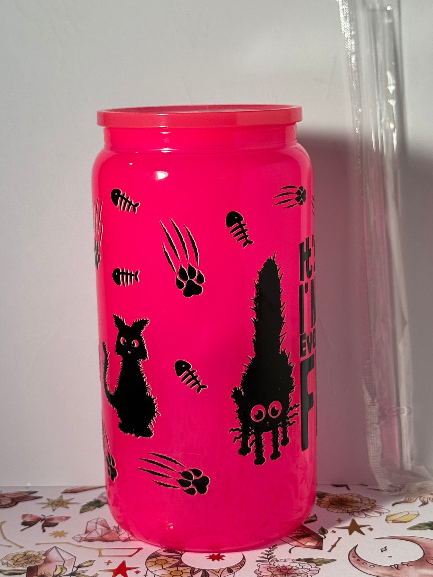 Everything is Fine 16oz Can Glass