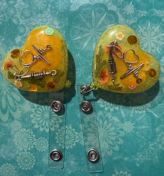 Yellow Nurse Badge Reel