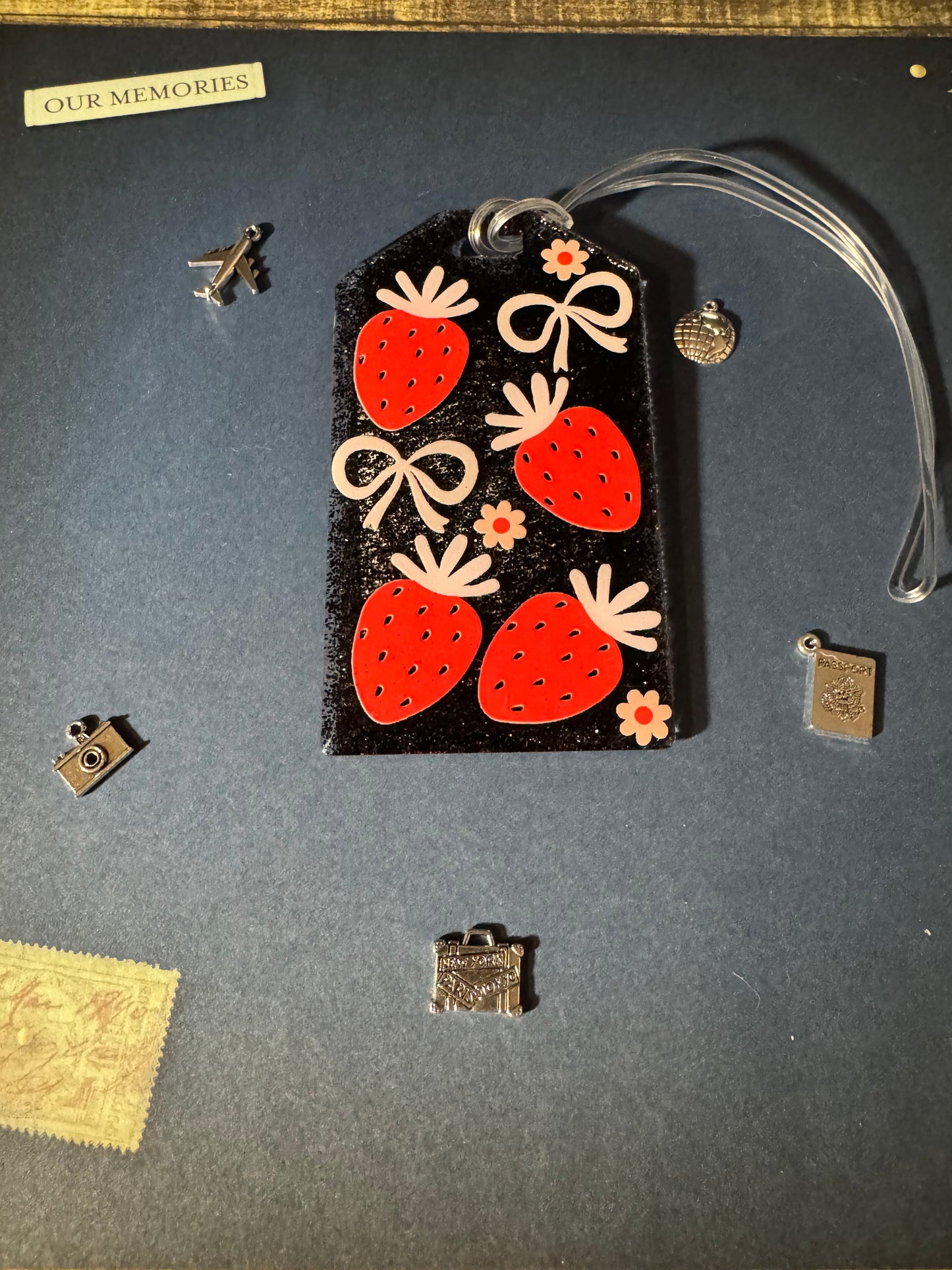 4 Strawberry Bag Tag
