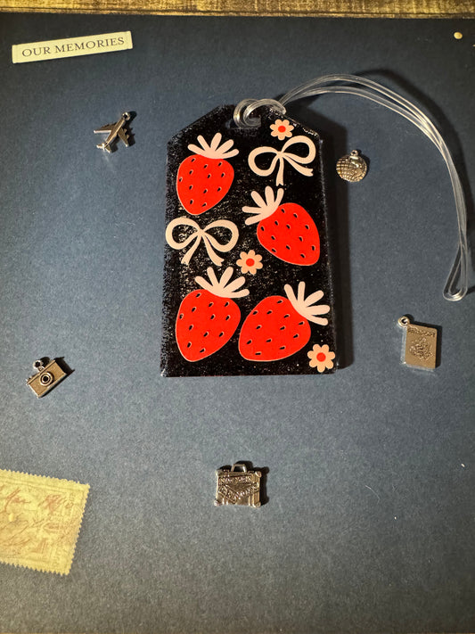 4 Strawberry Bag Tag