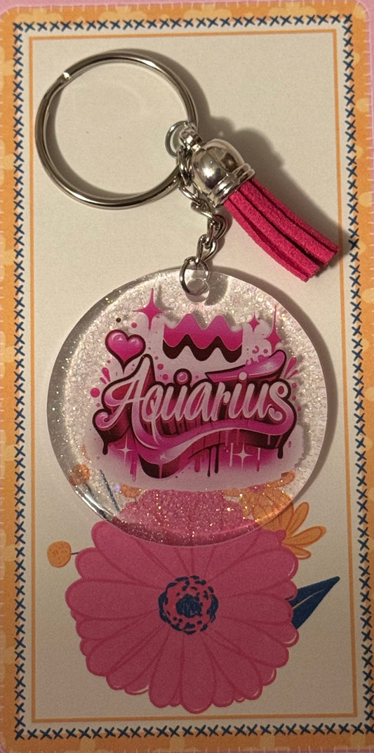 Pink Aquarius Keychain