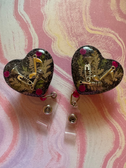 Pink Music Badge Reel