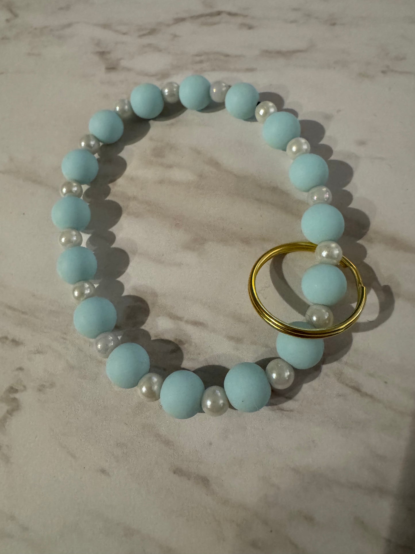 Baby Blue Wristlet Keychain