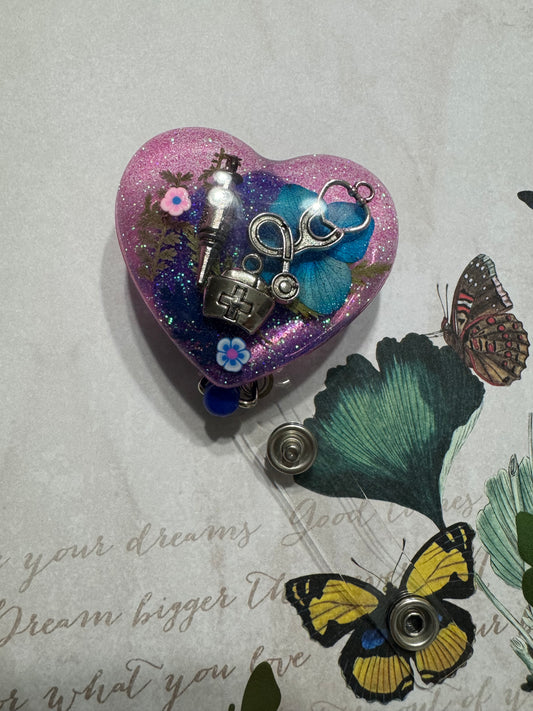 Pink Medical Badge Reel