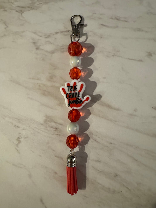 Red Crystal True Crime Junkie Purse Charm