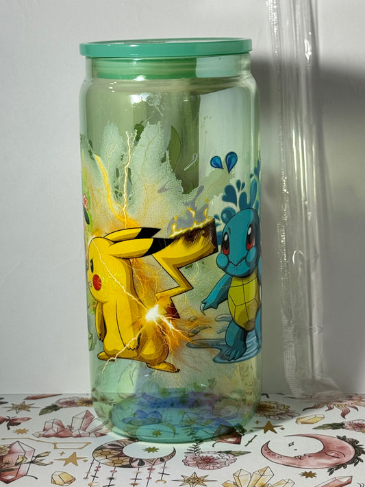 Green Pokémon 16oz Can Glass
