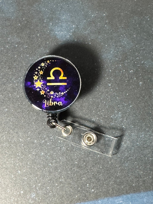 Libra Zodiac Badge Reel.