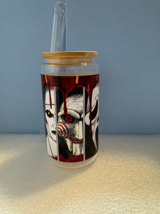 16oz Horror Beer Can Glass