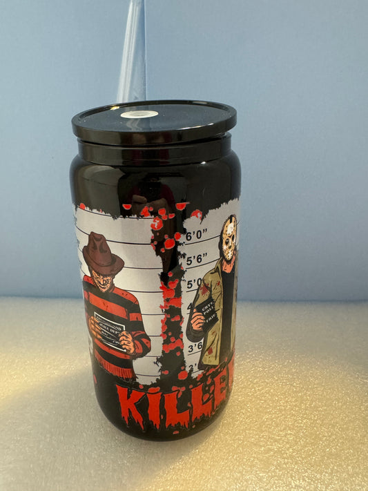 16oz. Killer Mugshots Beer Can Glass