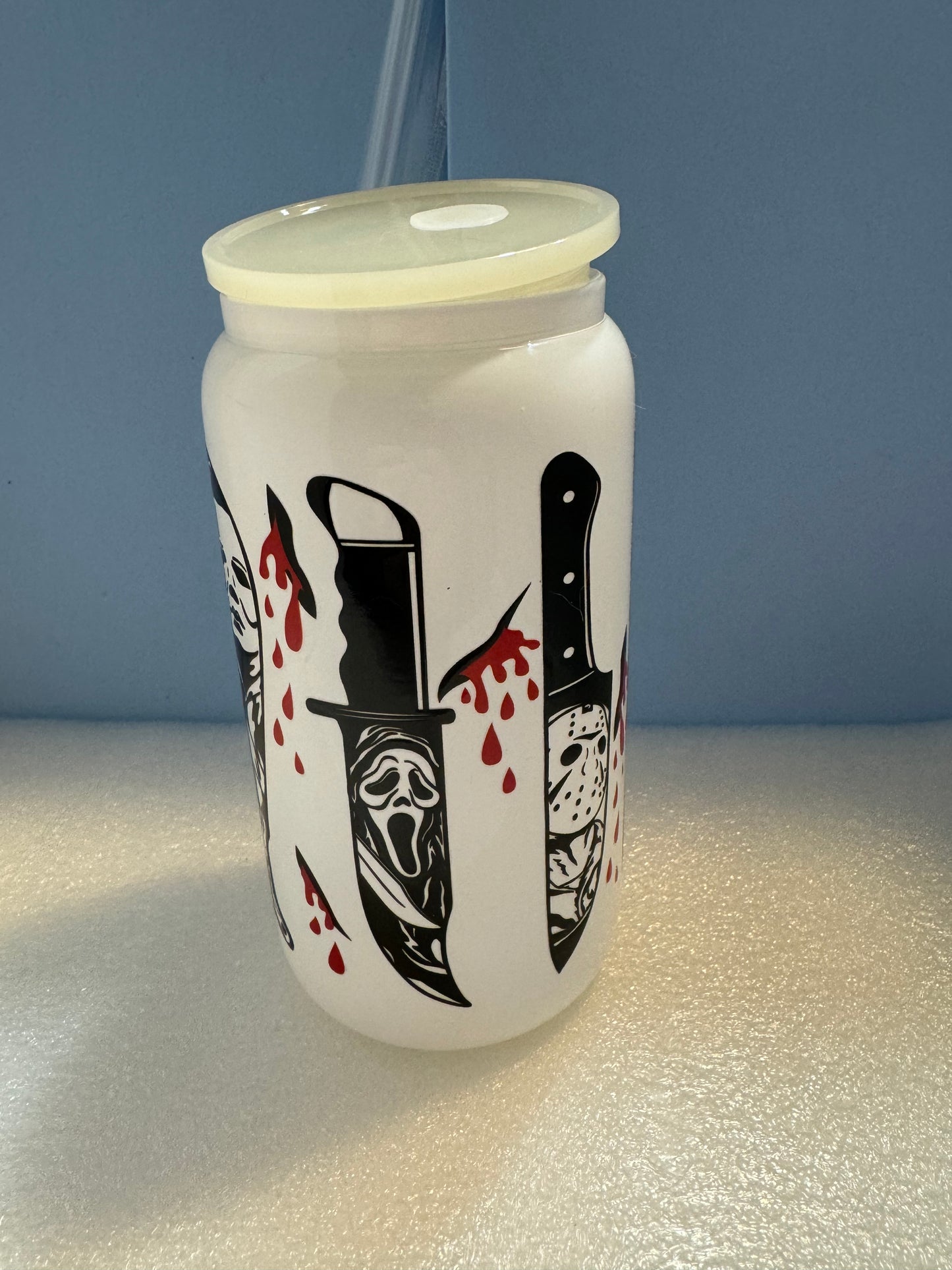 16oz. A Little Slice of Horror Beer Can Glass