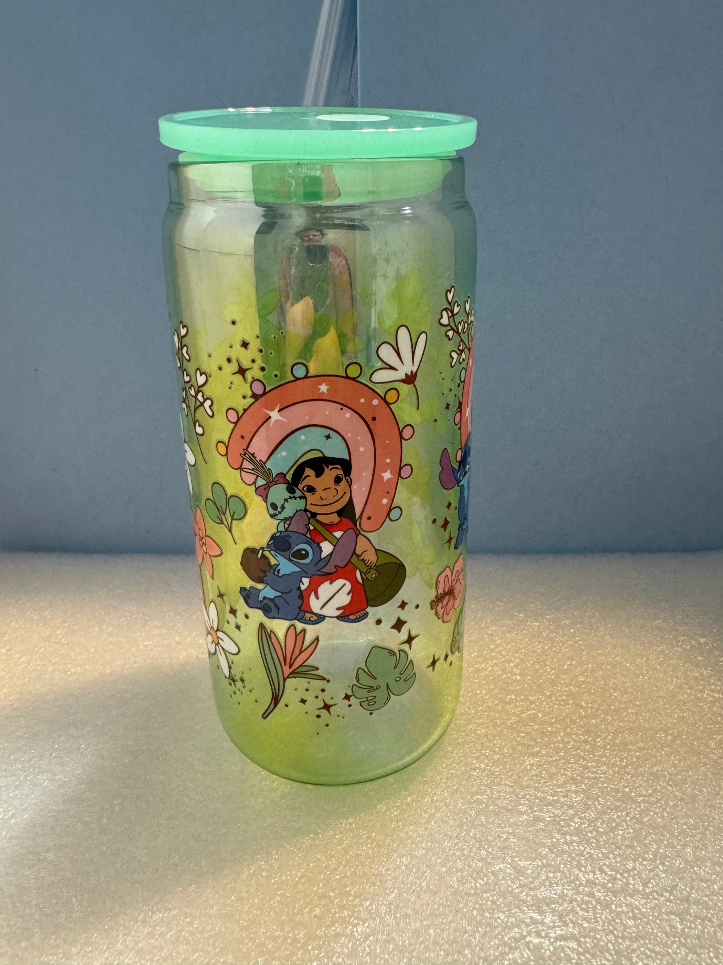 16oz Lilo and Stitch Can Glass