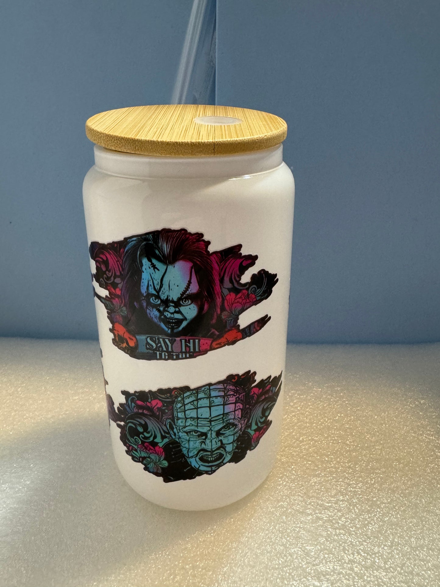 16oz Horror Splash Can Glass